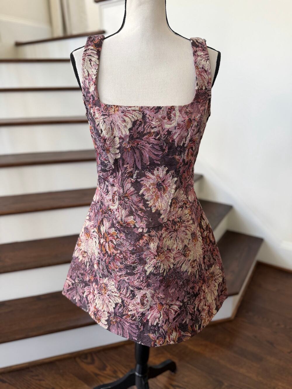 Pretty Little Thing Moody Floral Tapestry Corset Square Neck Mini Dress